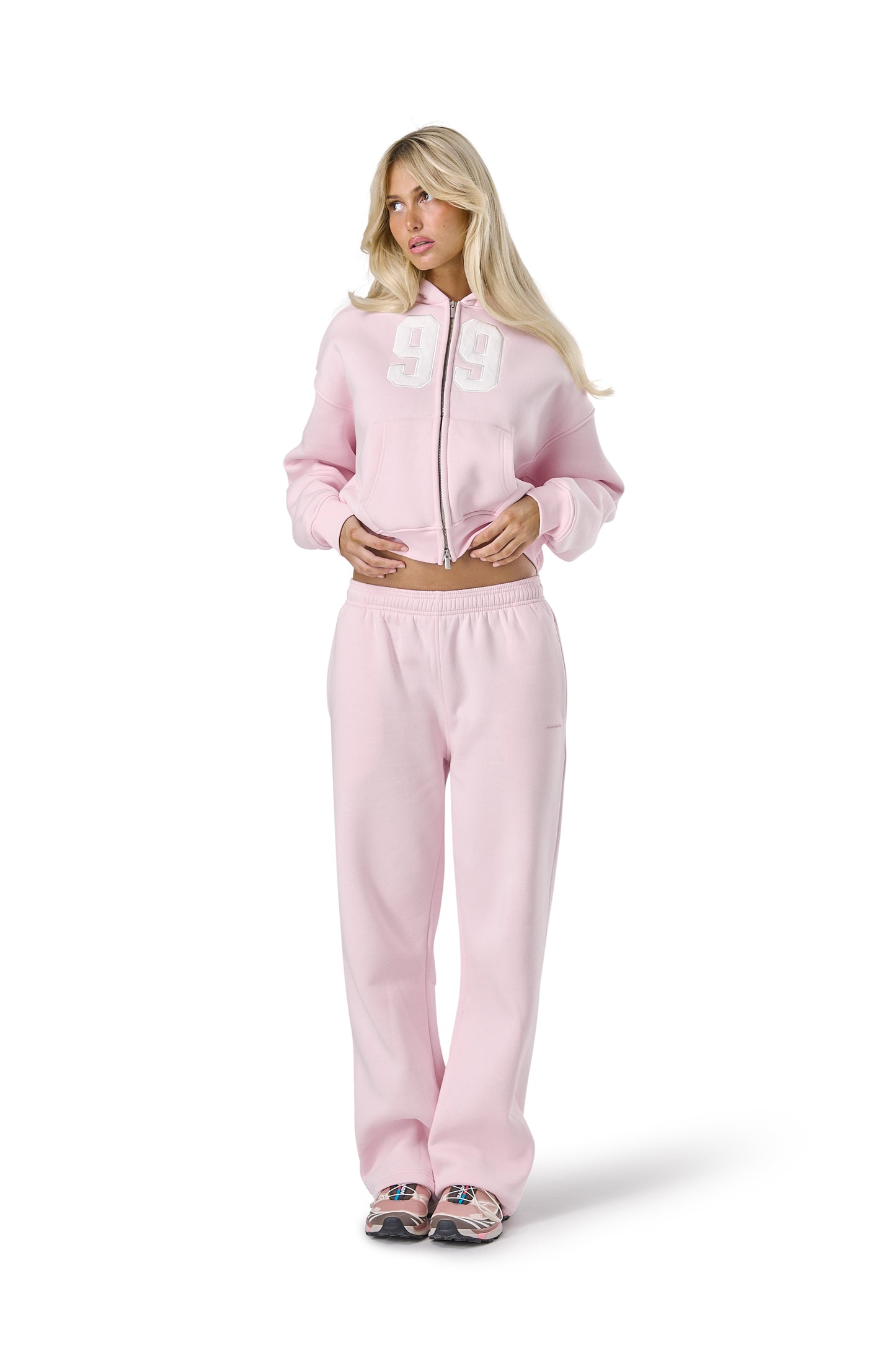 99 Shrunken Zip Hoodie in Bunny
