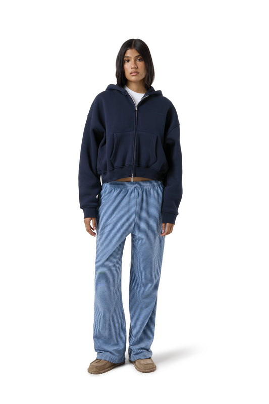 Seekers 99 Shrunken Zip Up Hoodie in Navy