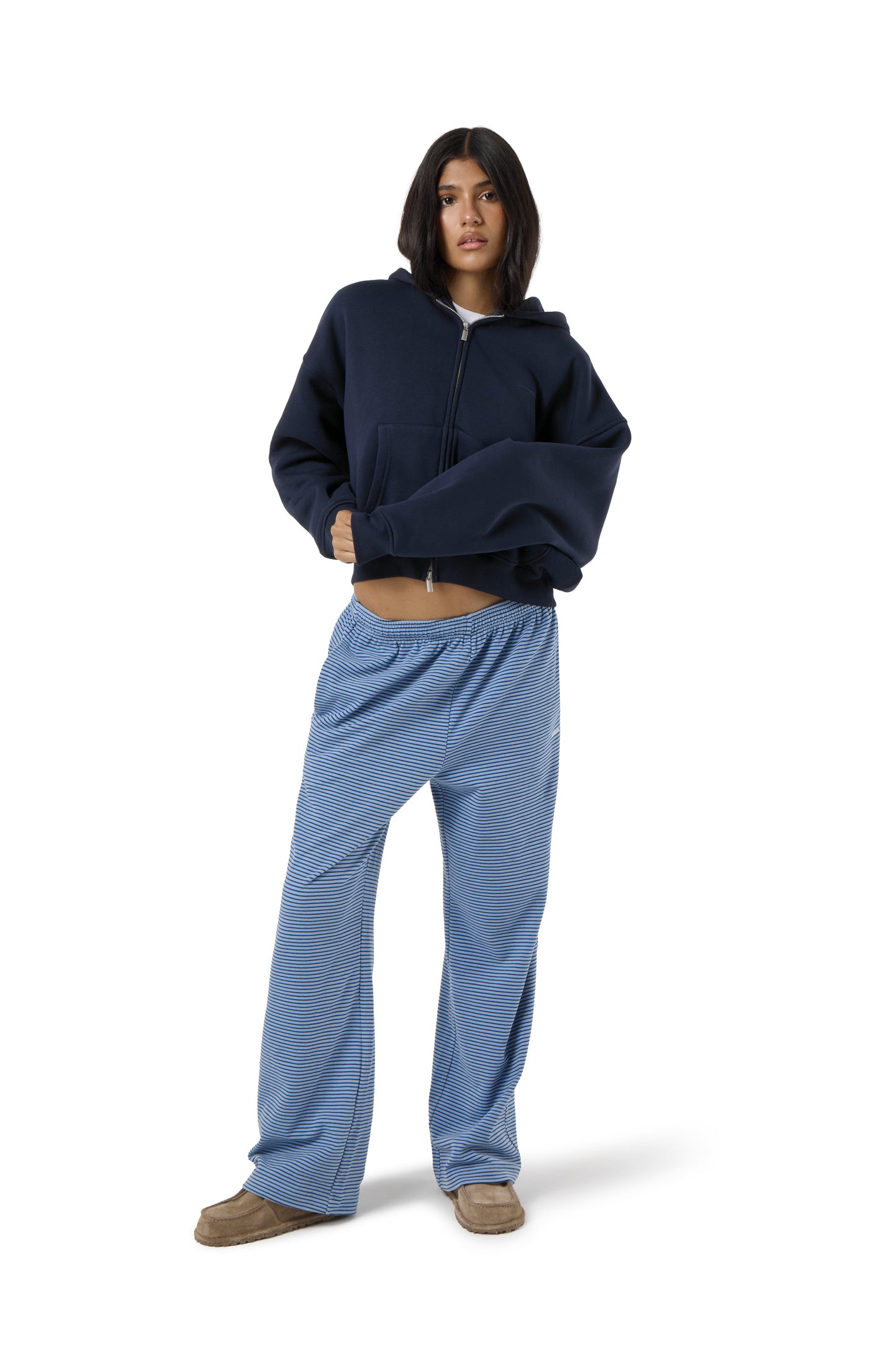Seekers 99 Shrunken Zip Up Hoodie in Navy