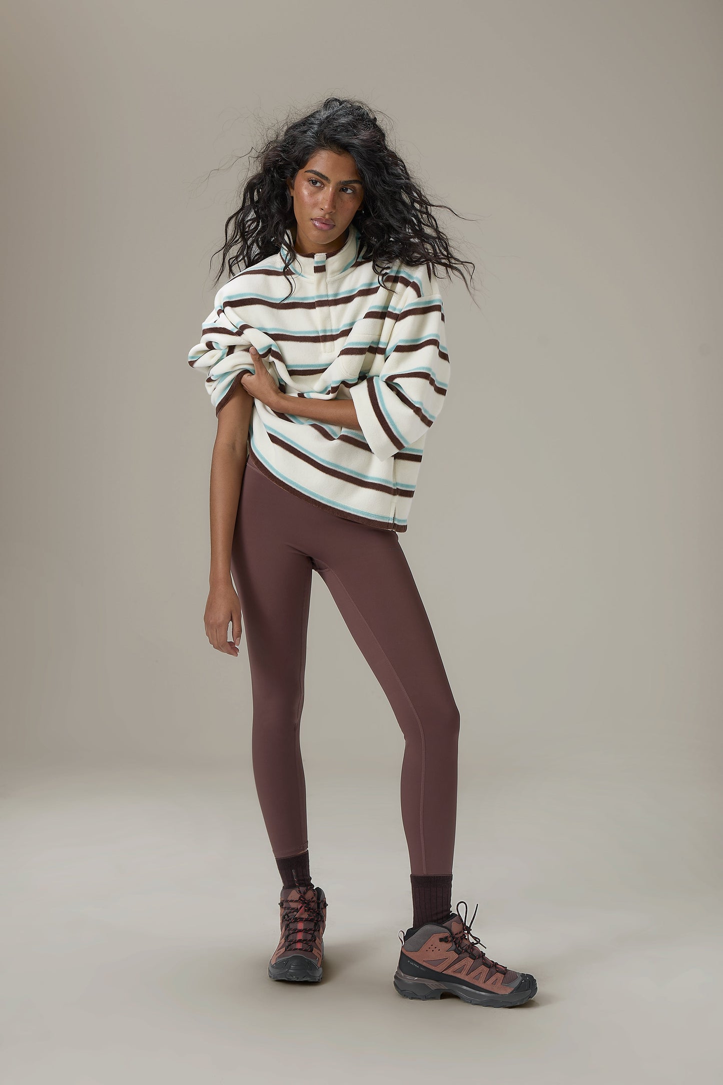 Benson Striped Zip Pullover Fleece